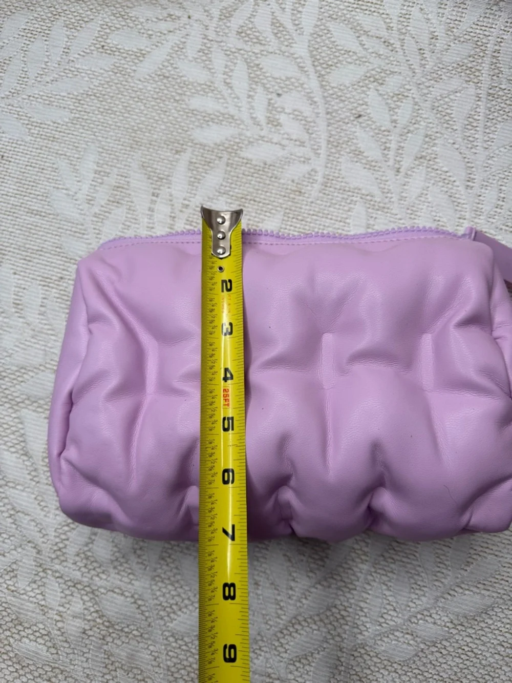 Drunk Elephant purple Lavender puffer pouch. Makeup Travel Bag